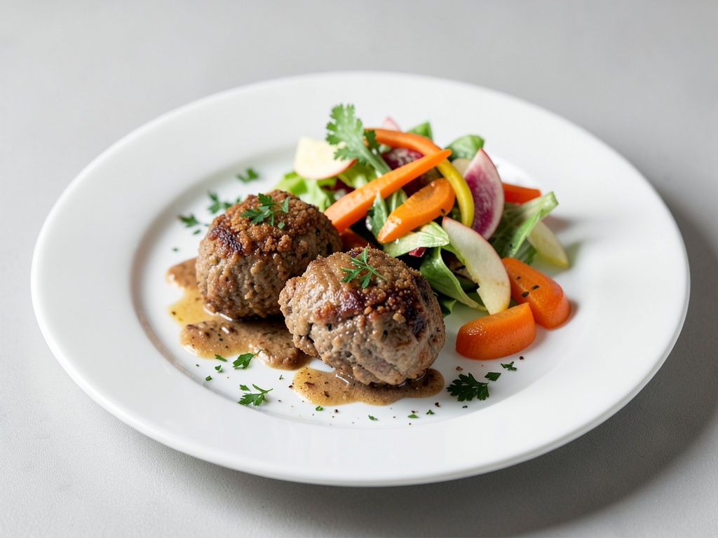 Polpette di tacchino croccanti con insalata fresca di carote e mele