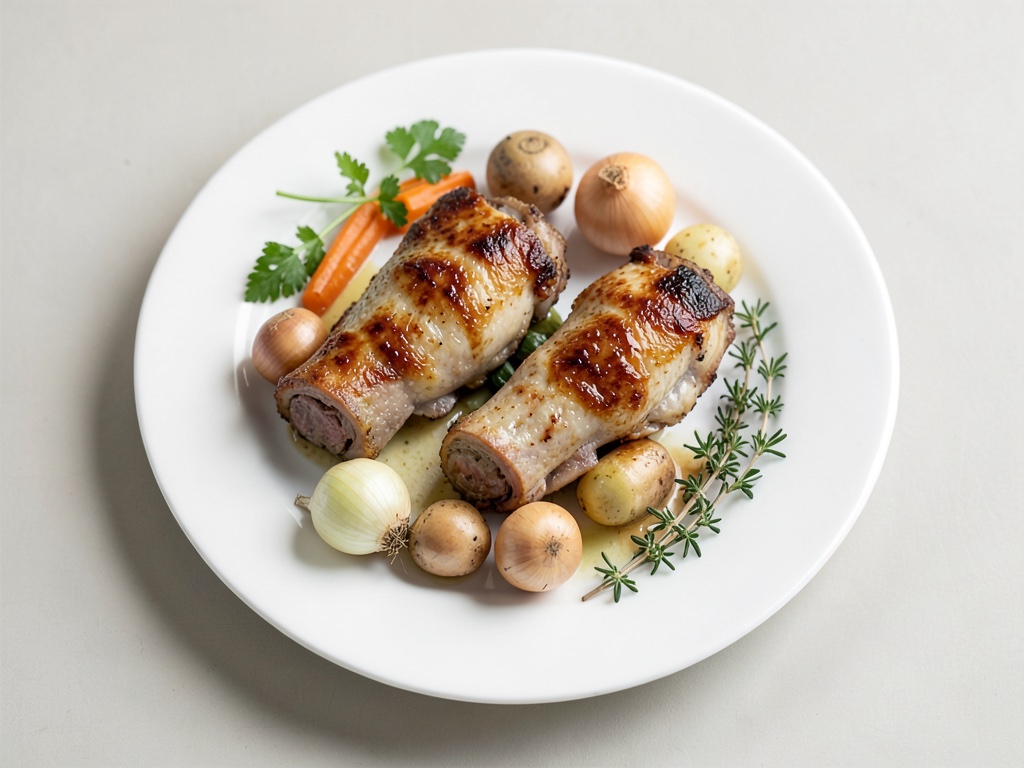 Cosce di tacchino brasate con verdure miste