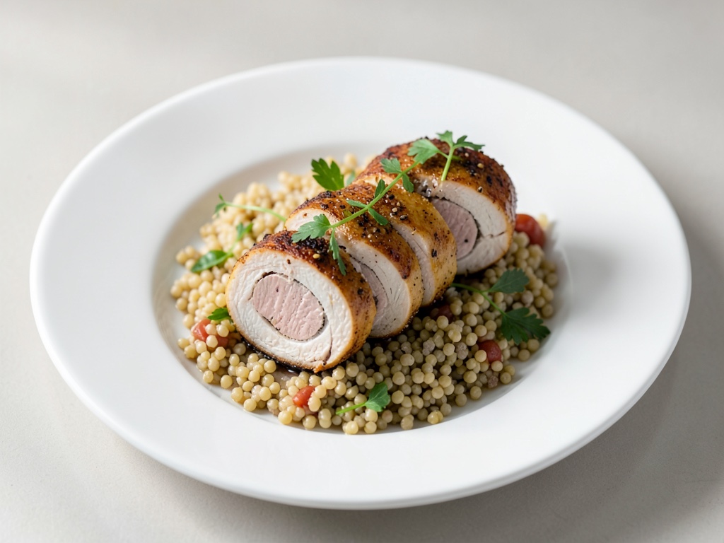 Rouleaux de poitrine de poulet au couscous