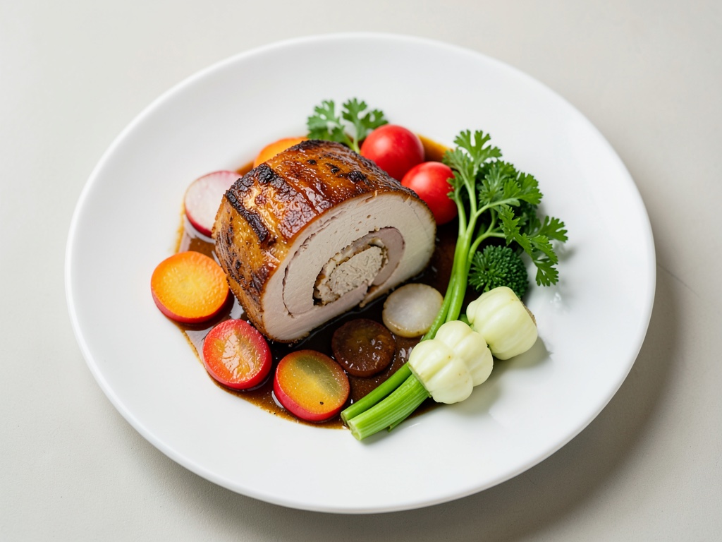 Pavo asado con relleno de verduras