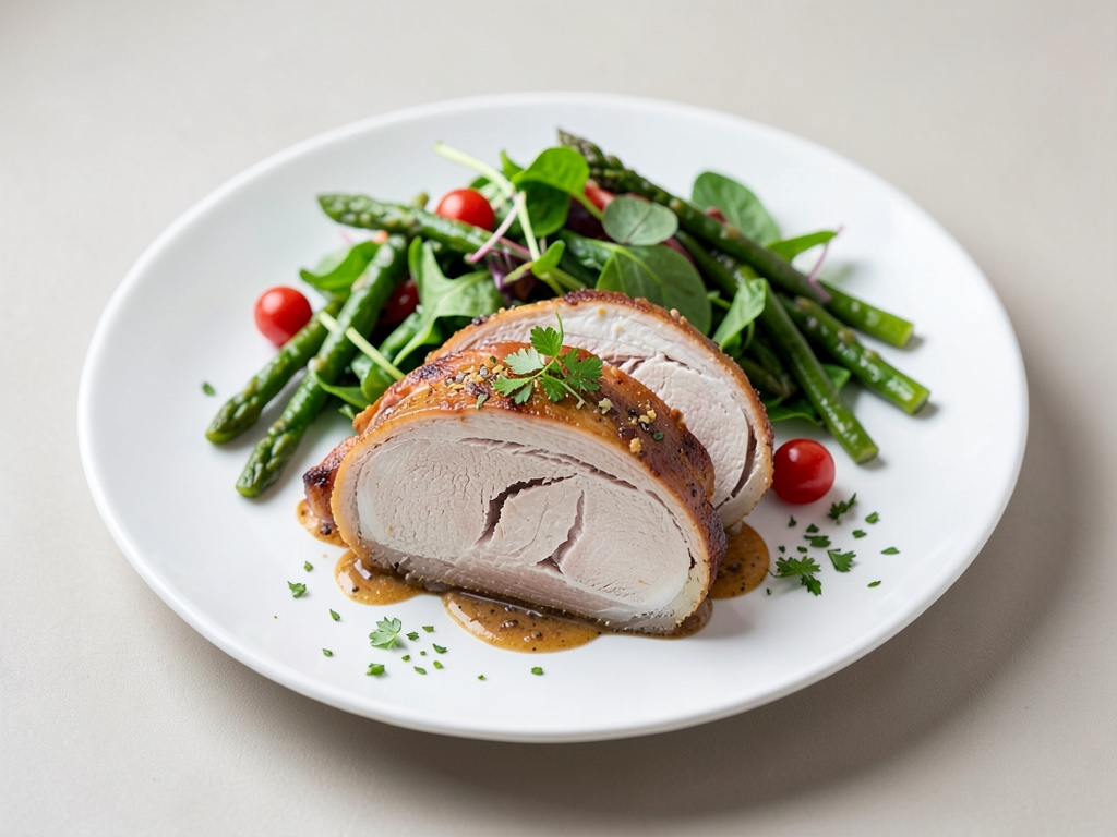Involtini di tacchino con insalata di asparagi