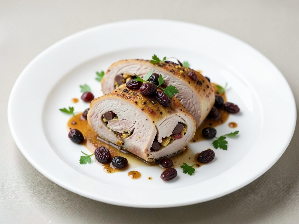 Roulade di tacchino speziate con uvetta