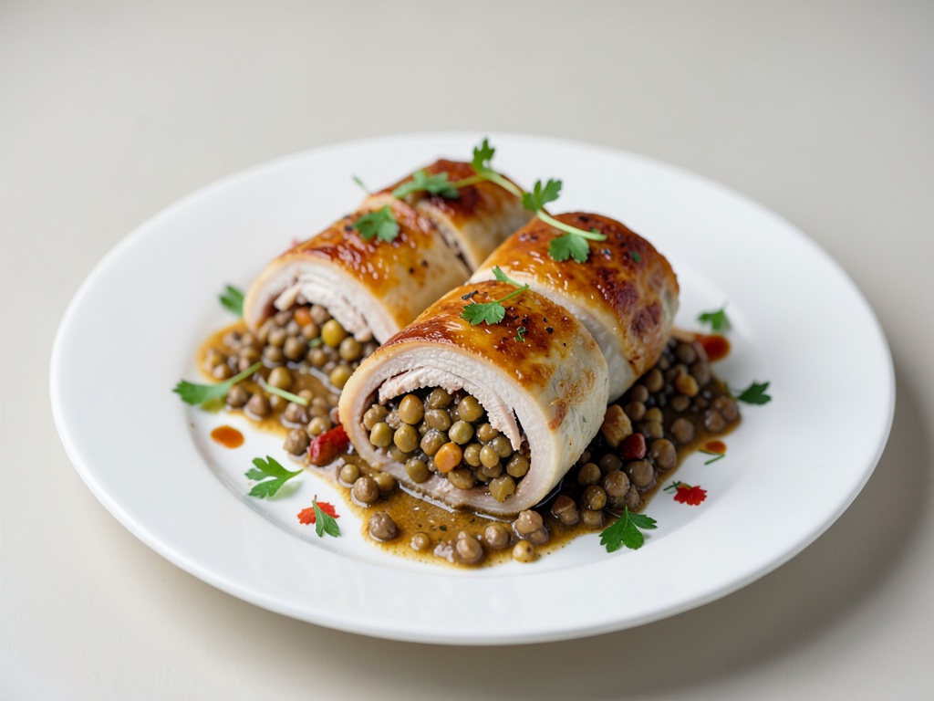 Escalopes de dinde farcies aux lentilles