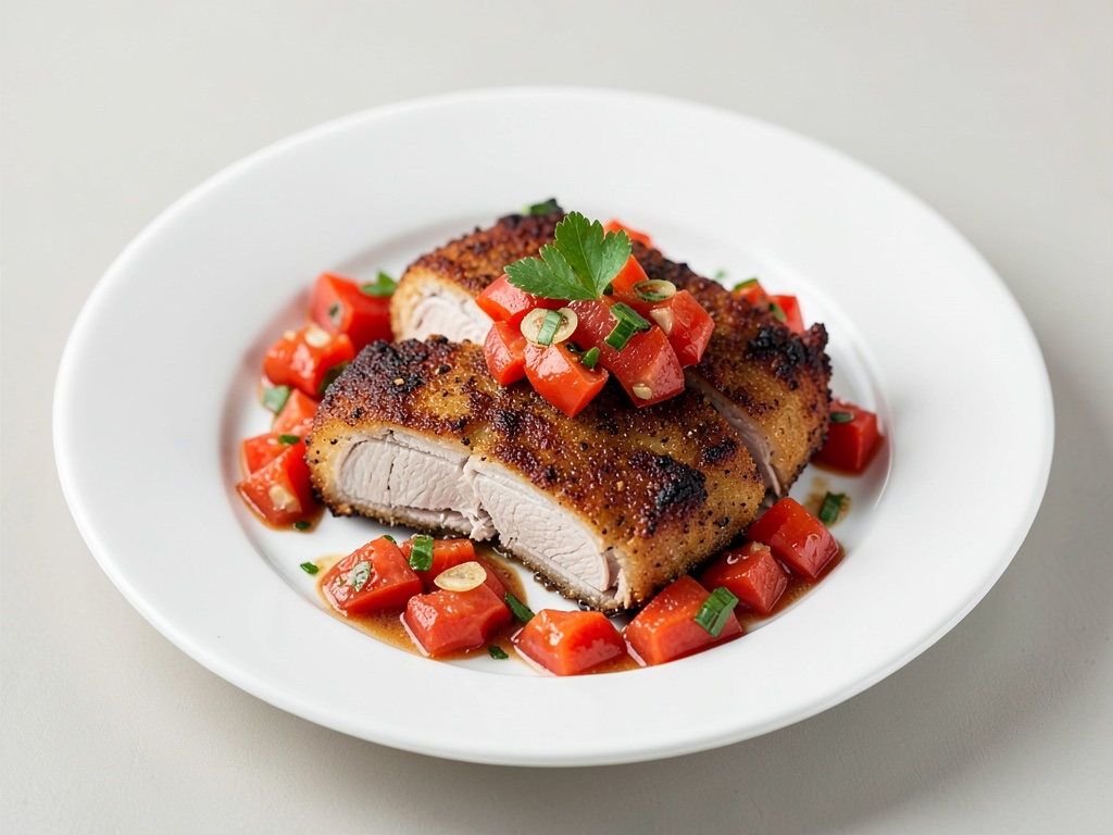 Cotolette di tacchino croccanti con salsa di pomodori fresca