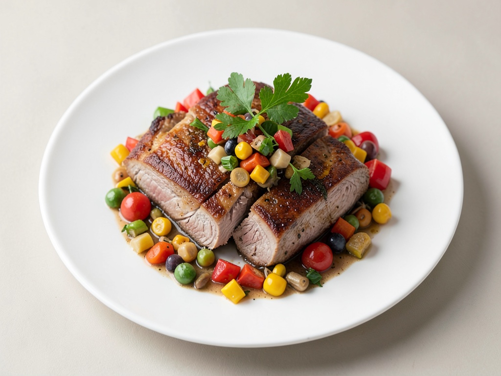 Steak di tacchino croccanti con mix di verdure mediterranee