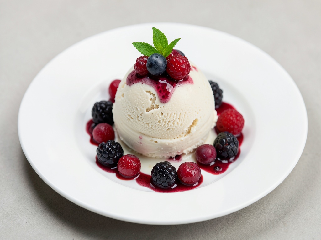 Gelato al quark con frutti di bosco colorati