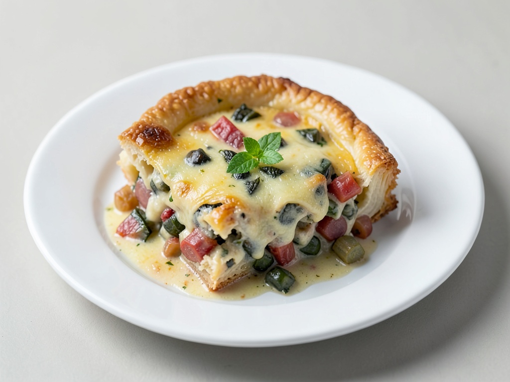 Gratin de légumes au quark avec croûte de pâte feuilletée