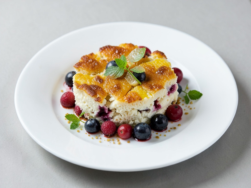 Gratin croccante al ricotta e limone con frutti di bosco