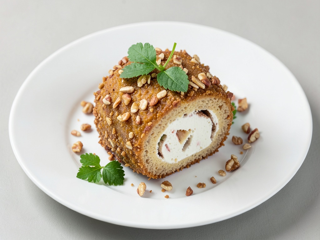 Rotolo di formaggio alla ricotta con involucro di noci