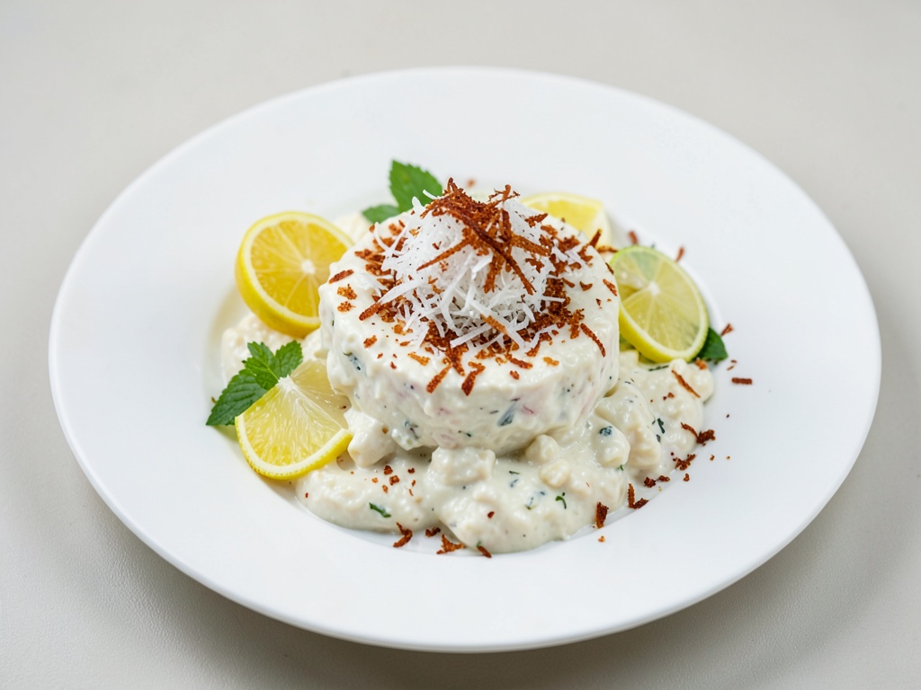 Quark cremoso con cocco tostato e agrumi freschi
