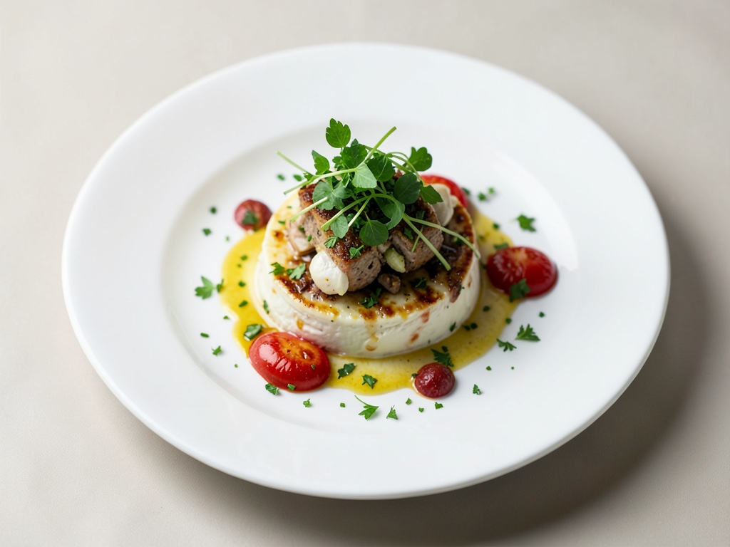 Queso fresco con brotes de berro