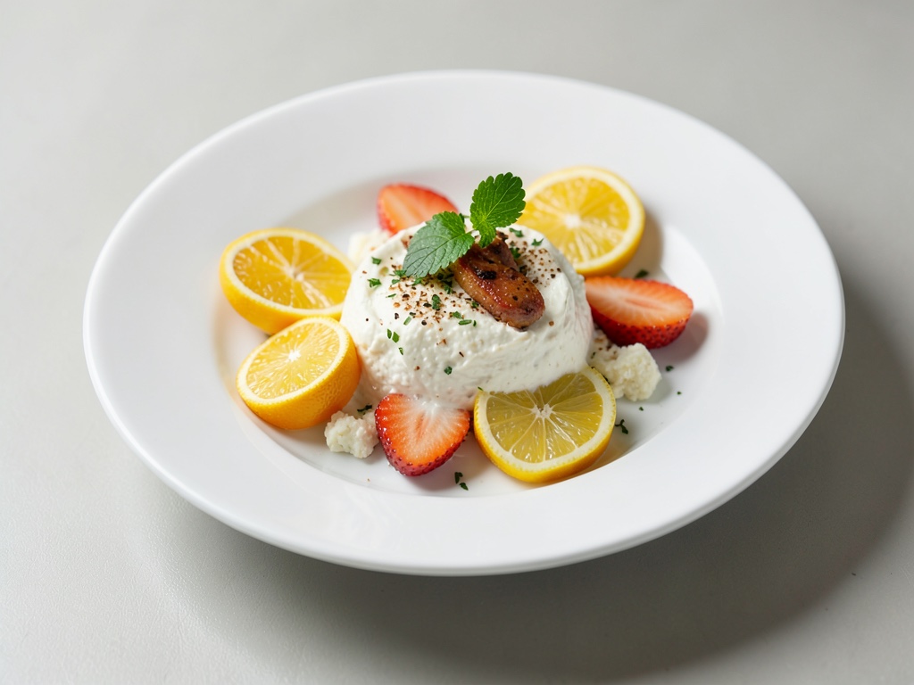 Quark cremoso con agrumi freschi