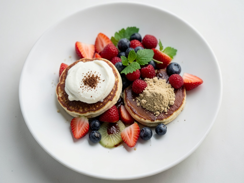 Tortas de quark con fruta fresca