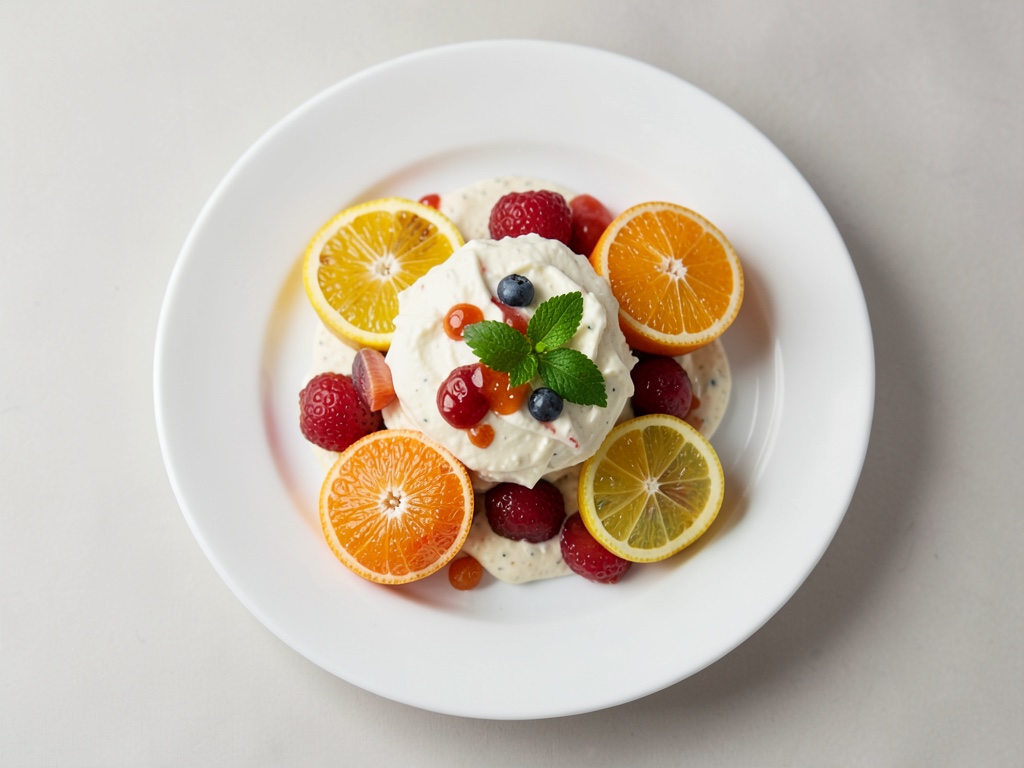 Crema al quark fruttata con mandarini e pompelmo