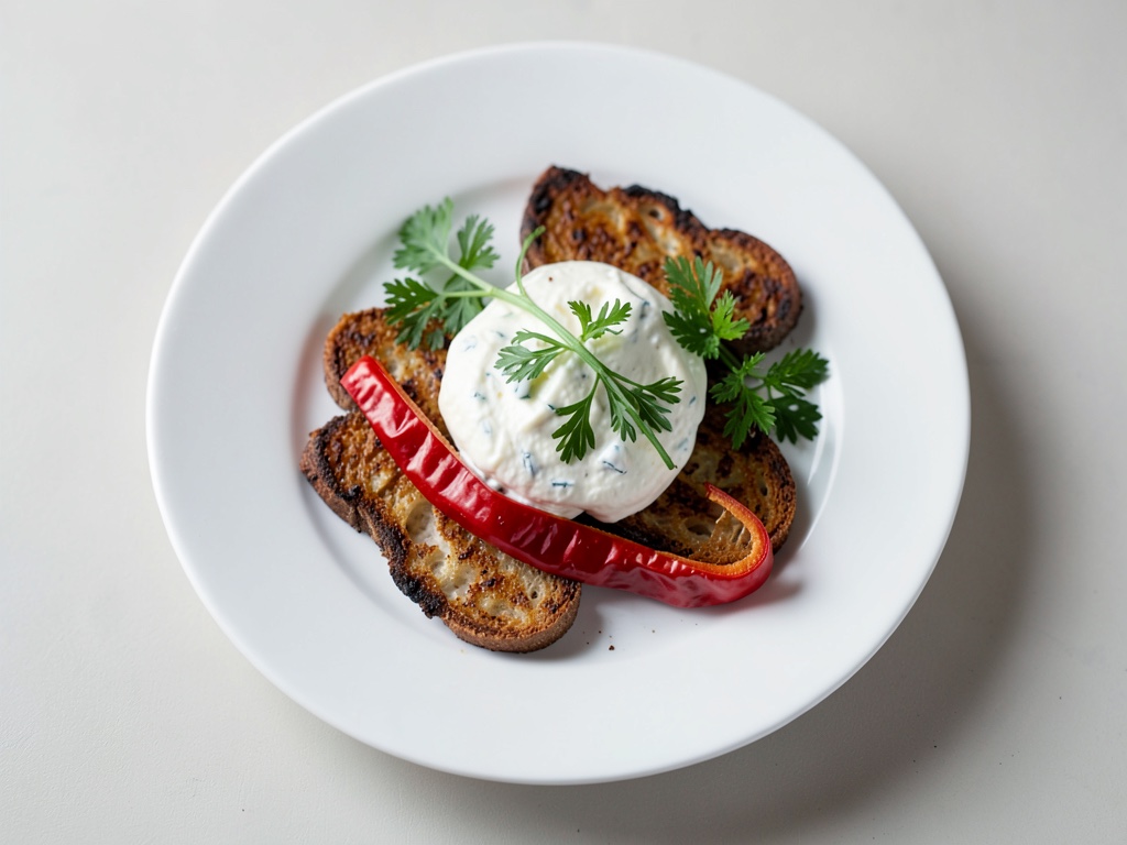 Dip di quark con stecche di pane tostato