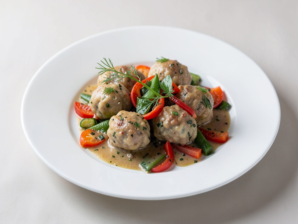 Quarkknödel mit Paprikagemüse