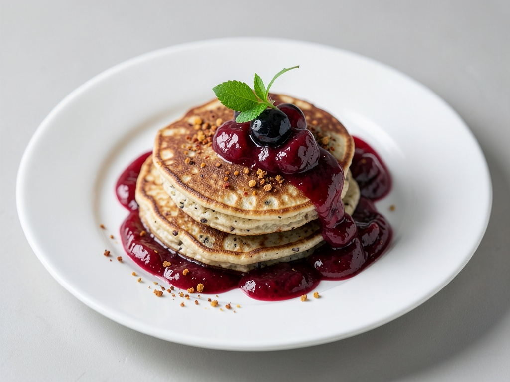 Herzhafte Quarkpfannkuchen mit würzigem Kirschkompott