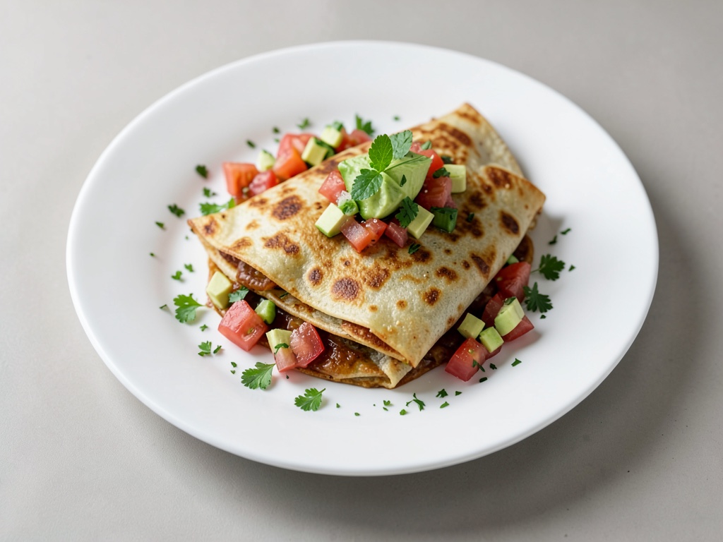 Quesadillas croccanti con salsa fresca di avocado e pomodoro