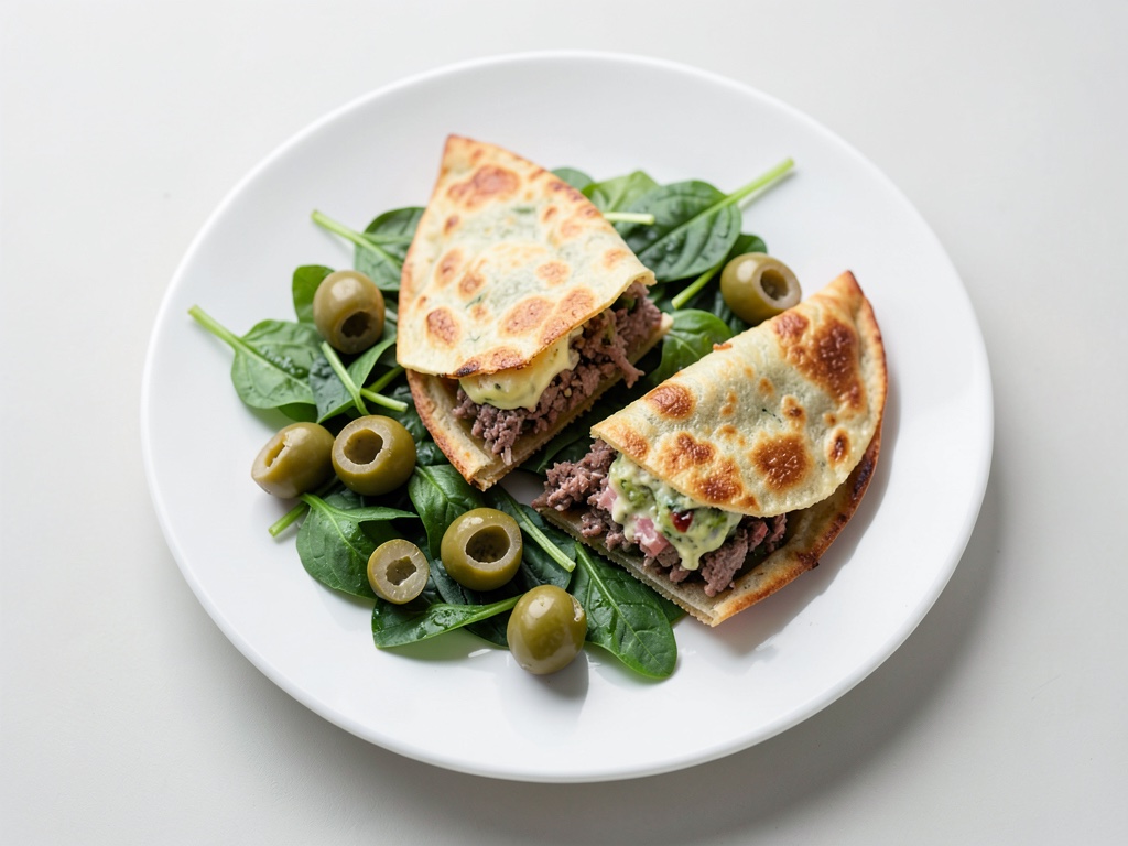 Quesadillas di carne macinata con insalata croccante