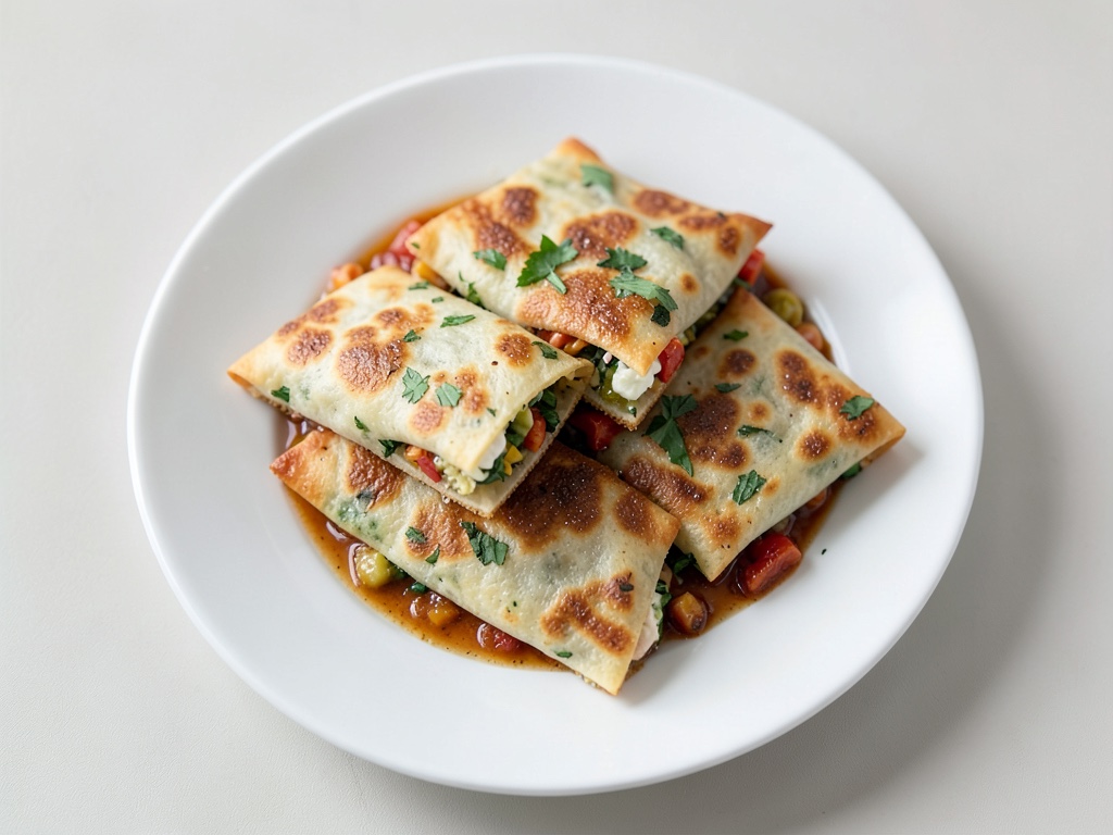 Quesadillas crujientes con guacamole fresco