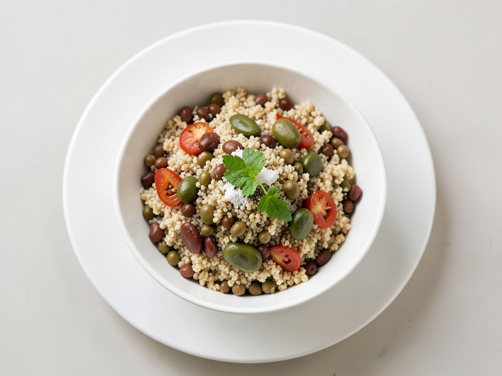 Crocchette di ceci croccanti con quinoa e palline di formaggio fresco