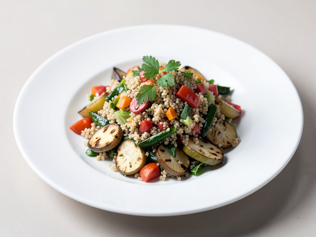 Insalata di quinoa fruttata con verdure grigliate