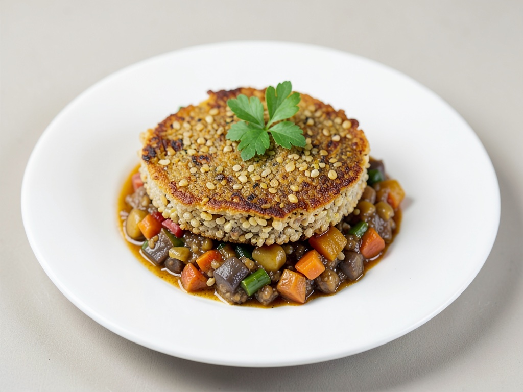 Crepette di Quinoa Croccanti con Ragout di Radici
