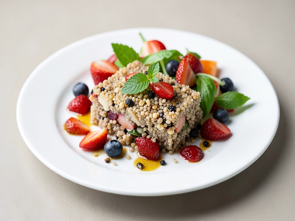 Quinoa-Quark-Auflauf mit frischem Obstsalat