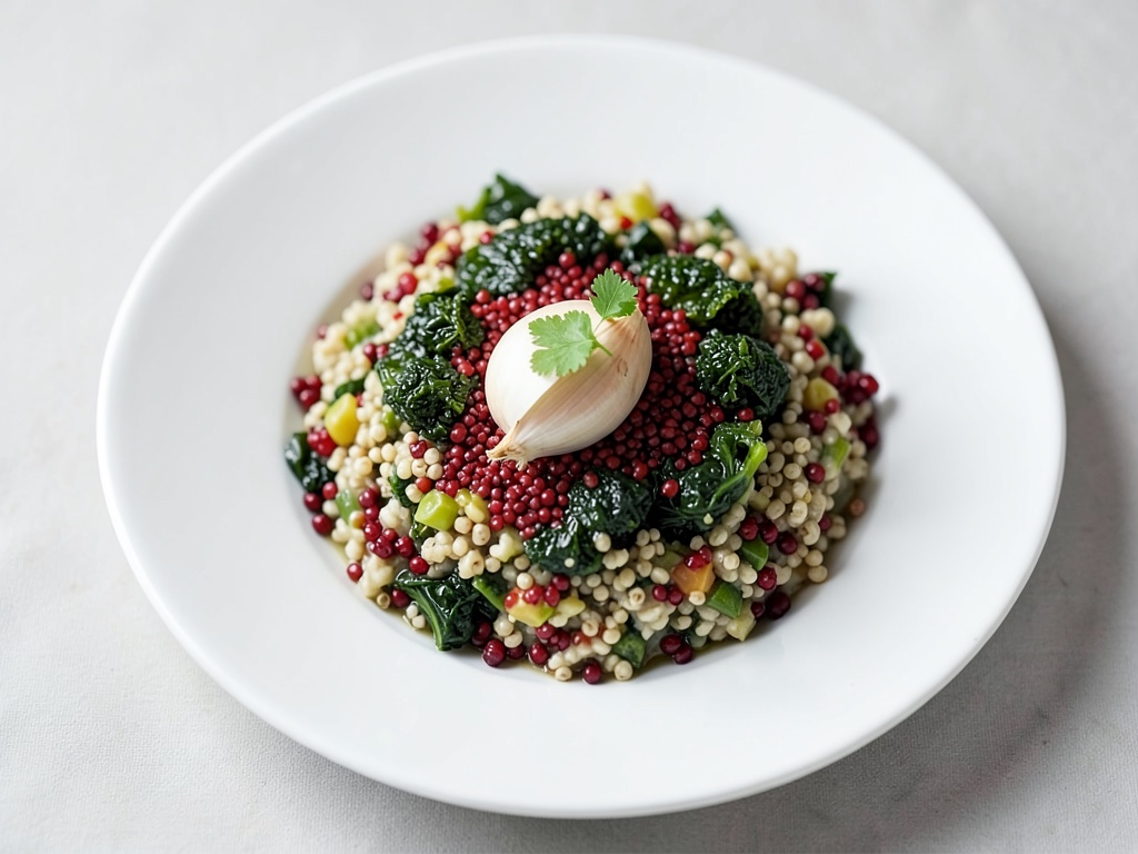 Risotto cremoso di quinoa con rape e cavolo riccio