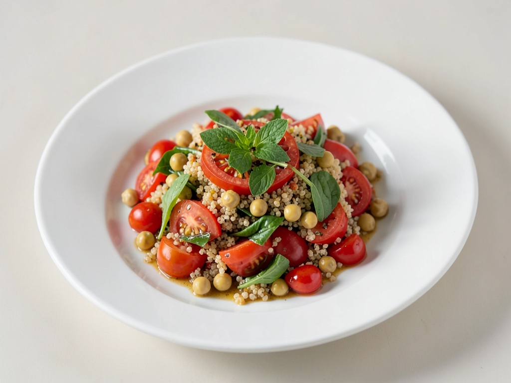 Fresco insalata di quinoa e pomodori con ceci