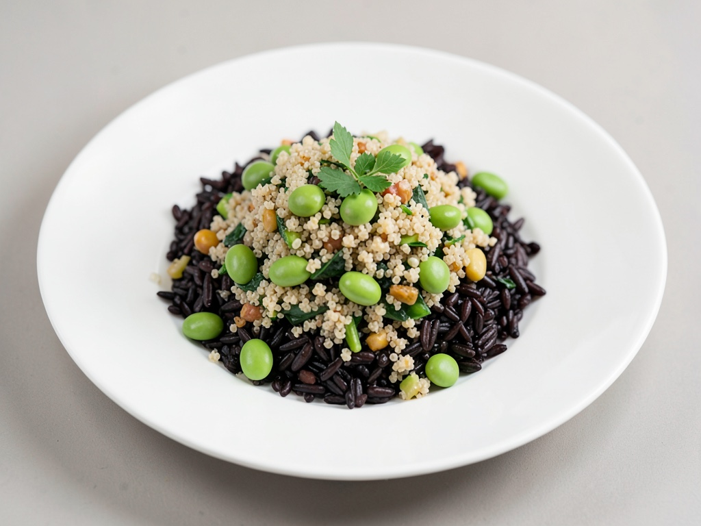 Insalata di quinoa con edamame e riso nero