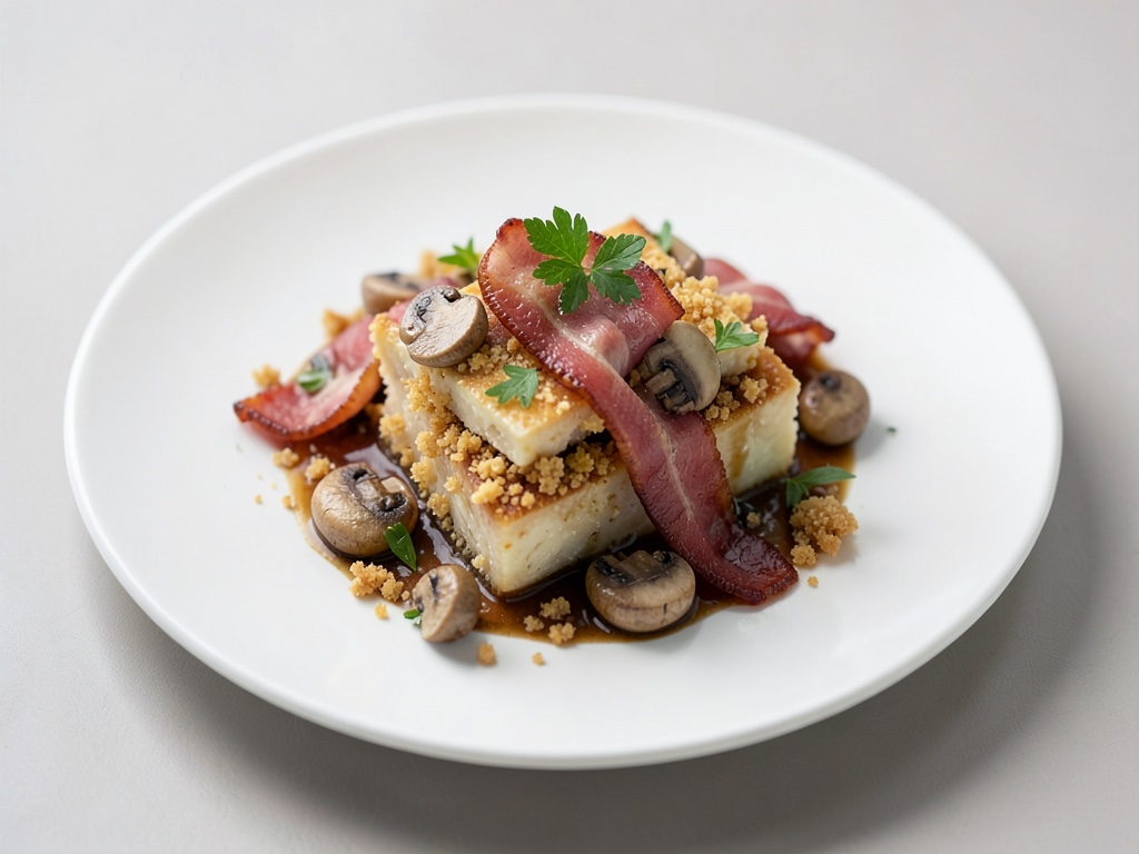 Raclette croustillant aux champignons et au bacon