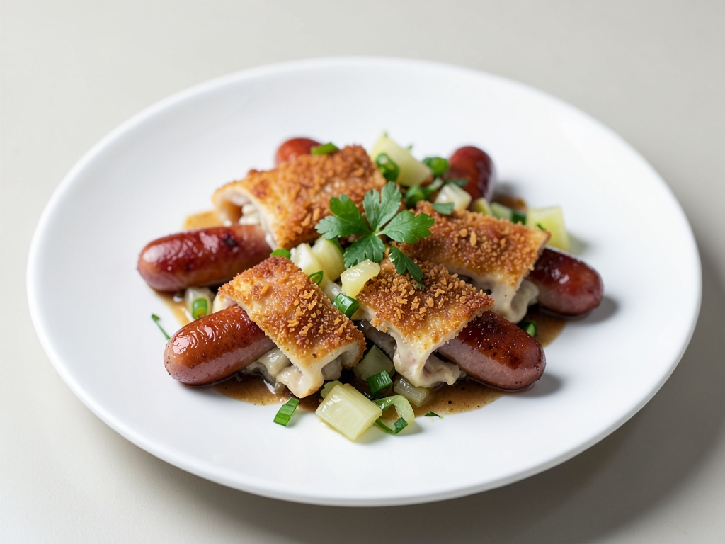 Ciotole da raclette croccanti con salsicce e crauti