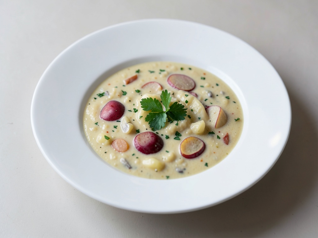 Sopa cremosa de rábanos y patatas