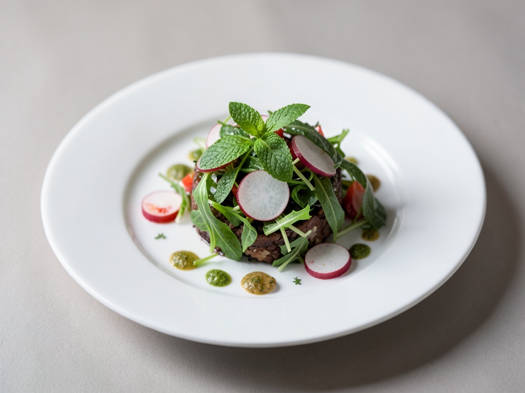 Ensalada fresca de rábano y menta