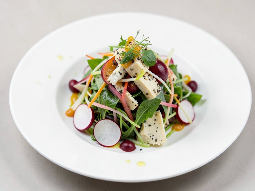 Insalata fresca di germogli di ravanello con formaggio Harzer