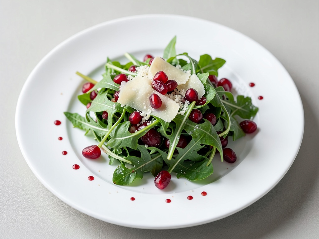 Insalata di rucola con melograno e parmigiano