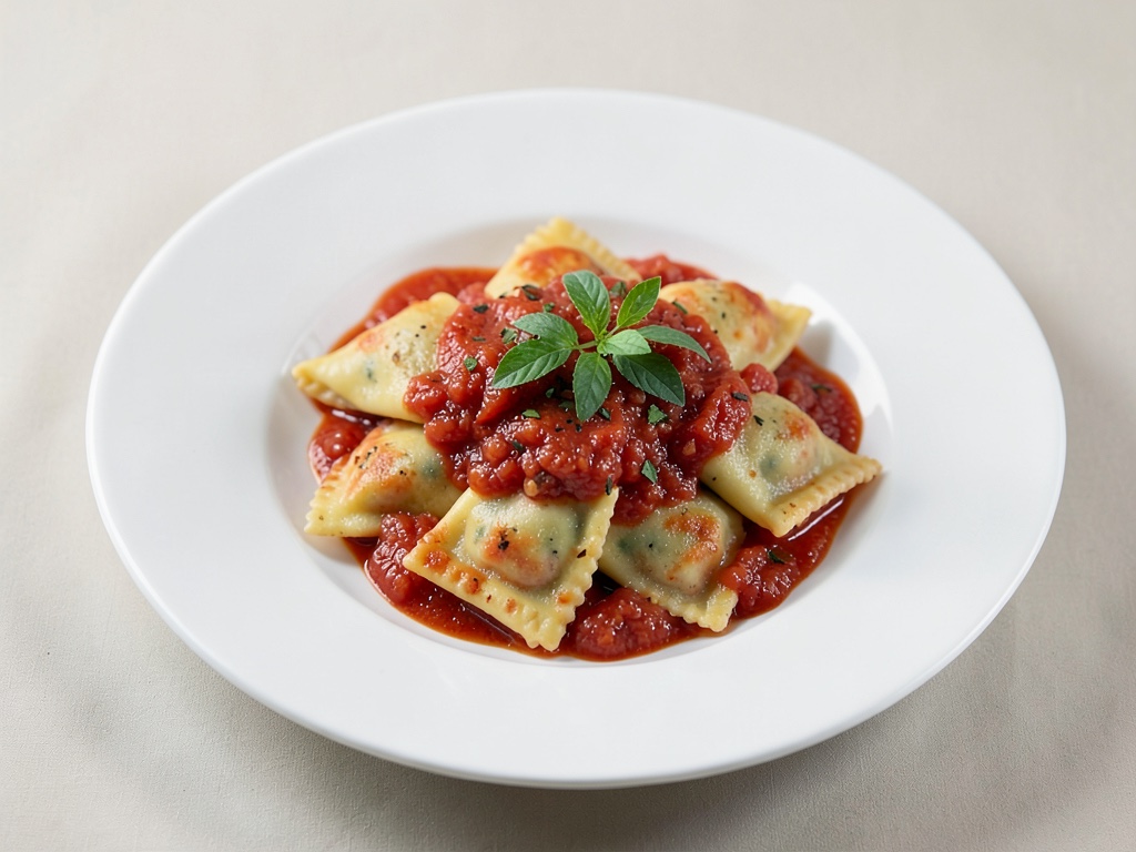Ravioli in padella con salsa di pomodori fresca