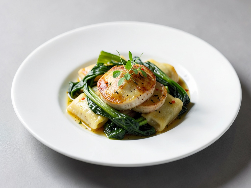 Ravioli di patate con cicoria belga fritta