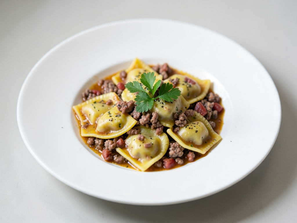 Ravioli fatti in casa con ripieno di carne