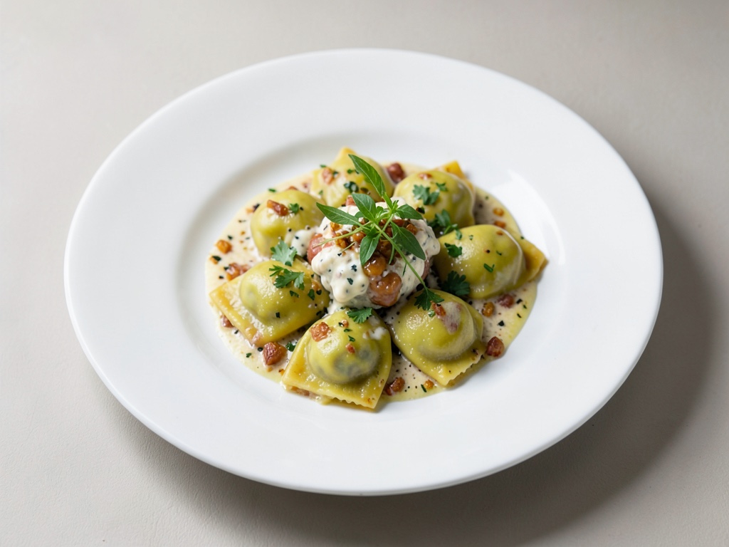 Ravioli fatti in casa con ripieno di formaggio di capra