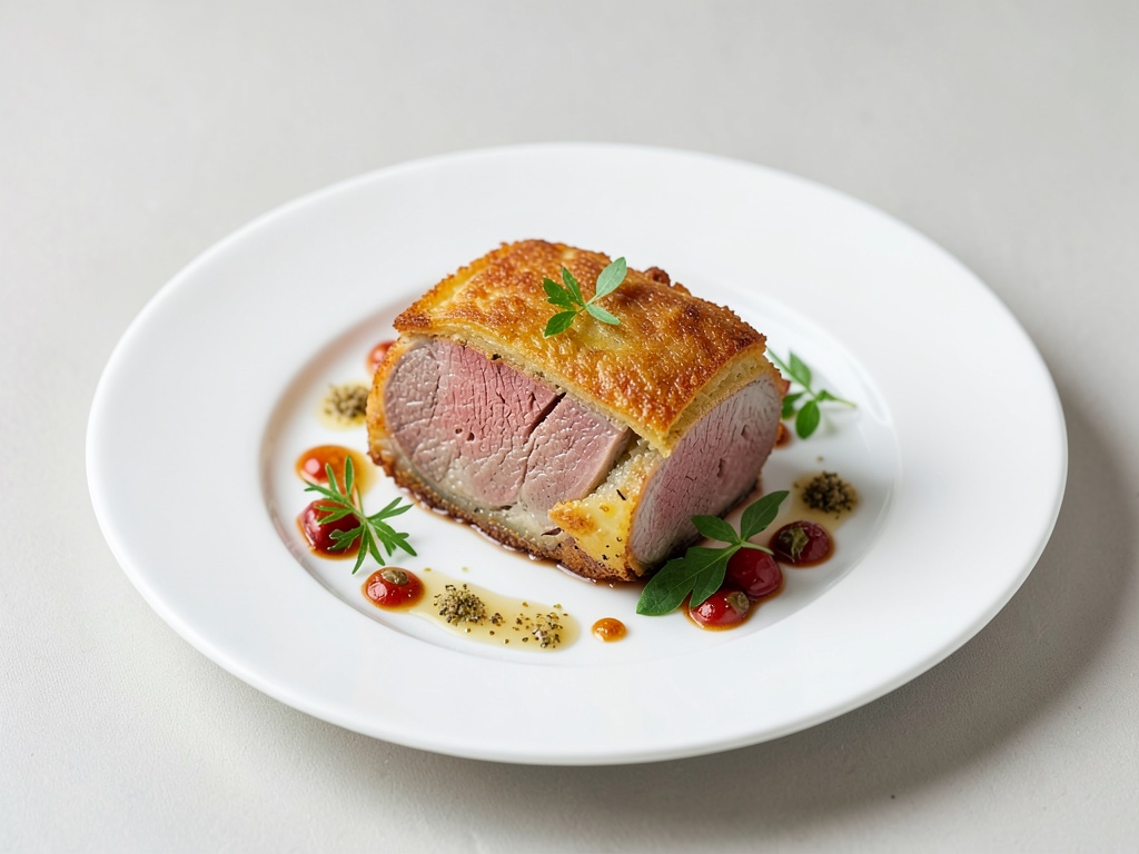 Filet de chevreuil avec croûte de pomme de terre croustillante