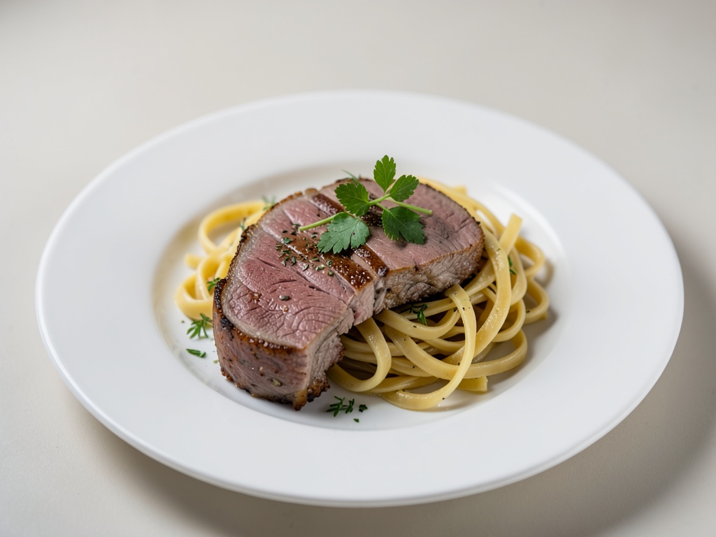 Tenere filetto di cosciotto di cervo con spätzle fatti in casa