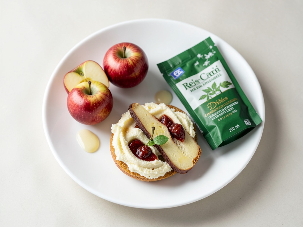 Cremiger Reis mit gebackenem Apfel