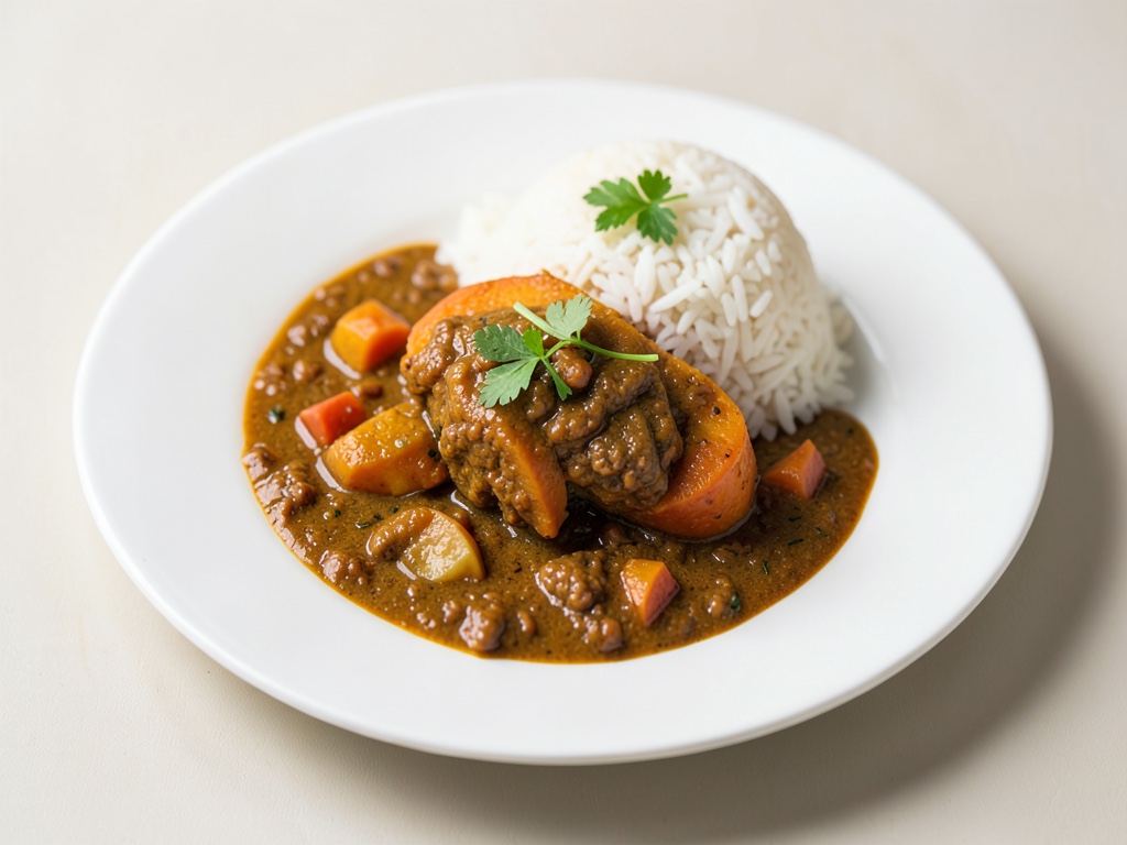 Curry con zucca e riso