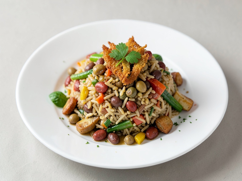 Riz aromatisé aux légumineuses et légumes croquants