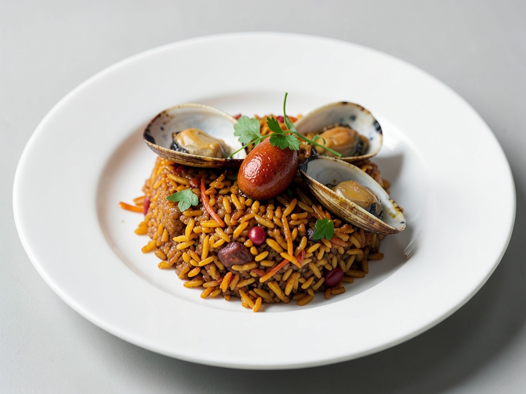Riso allo zafferano con cozze fresche