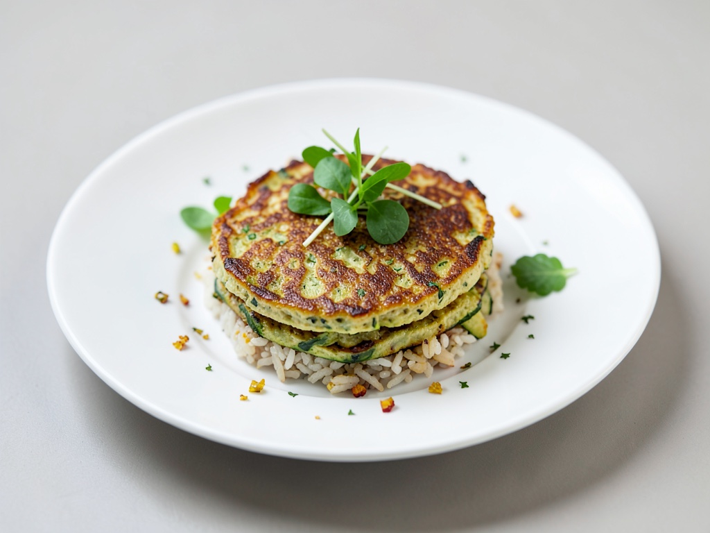 Gaufrettes croustillantes au riz et aux courgettes