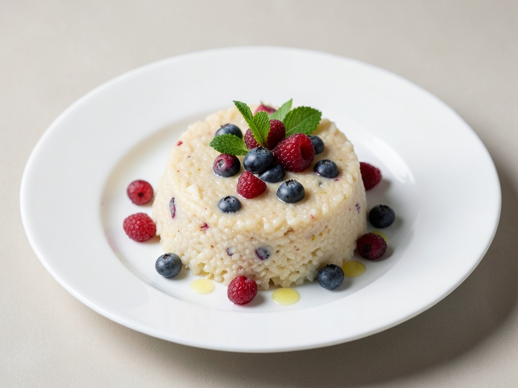 Riso cremoso con frutti di bosco freschi