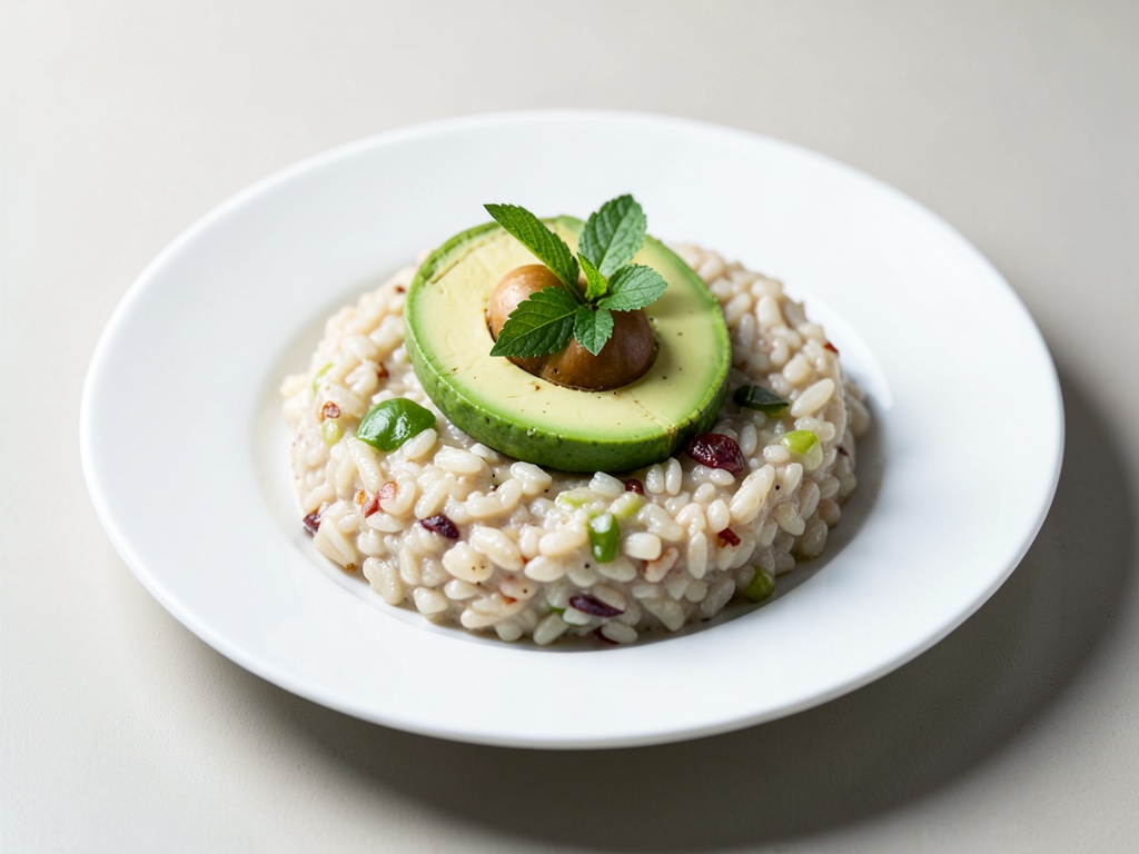 Porridge cremoso di fiocchi di riso con avocado